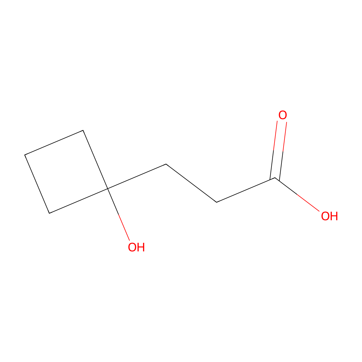3-(1-Hydroxycyclobutyl)propanoic acid molecular structure, CAS 1519495-92-1
