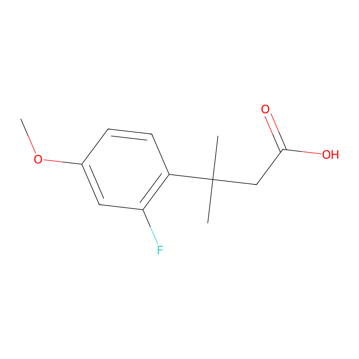 3-(2-Fluoro-4-methoxyphenyl)-3-methylbutanoic acid molecular structure, CAS 1519499-39-8