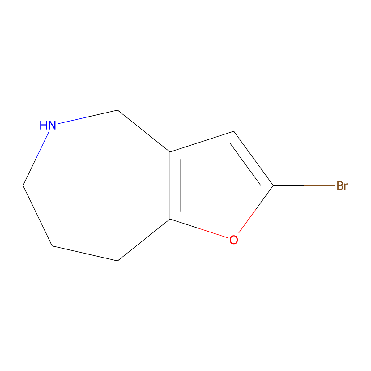 2-Bromo-4H,5H,6H,7H,8H-furo[3,2-c]azepine molecular structure, CAS 1519513-68-8