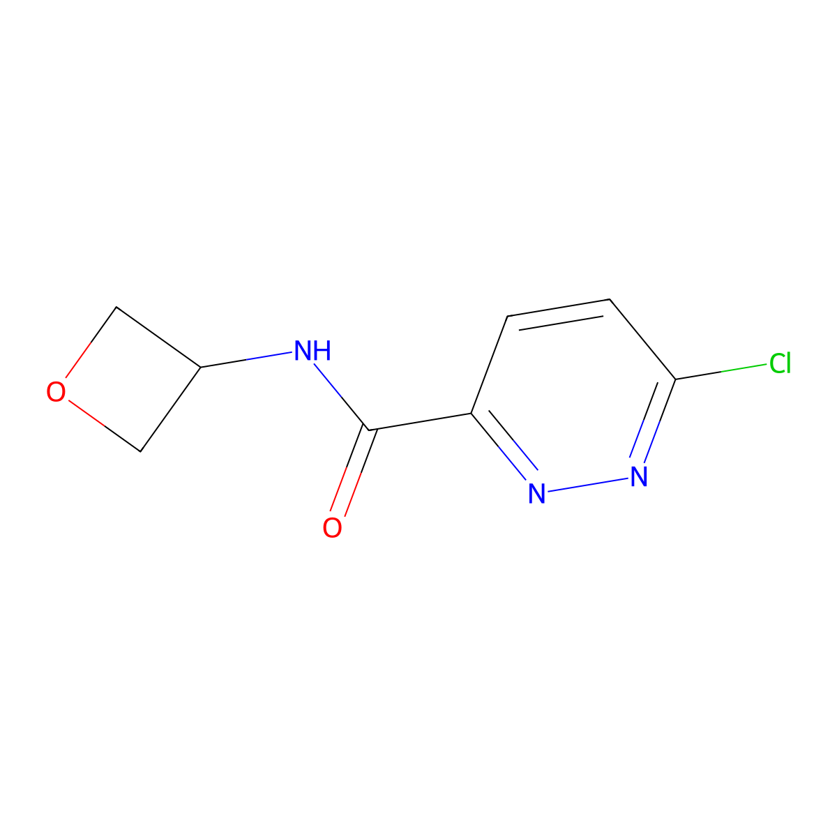 6-chloro-N-(oxetan-3-yl)pyridazine-3-carboxamide molecular structure, CAS 1519533-42-6