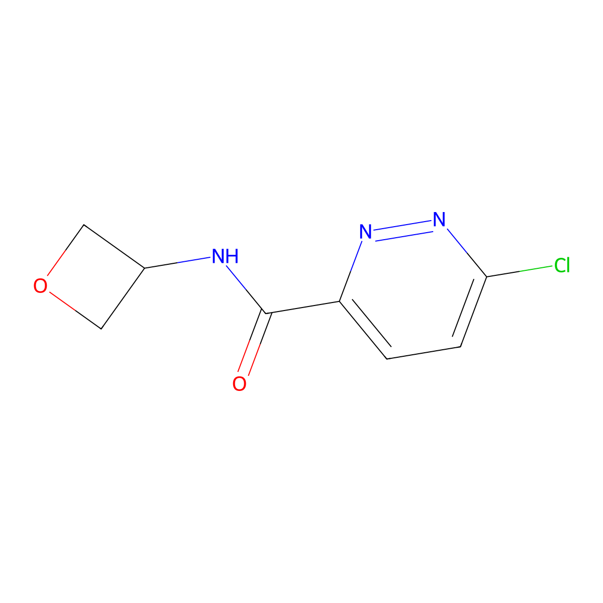 6-chloro-N-(oxetan-3-yl)pyridazine-3-carboxamide molecular structure, CAS 1519533-42-6