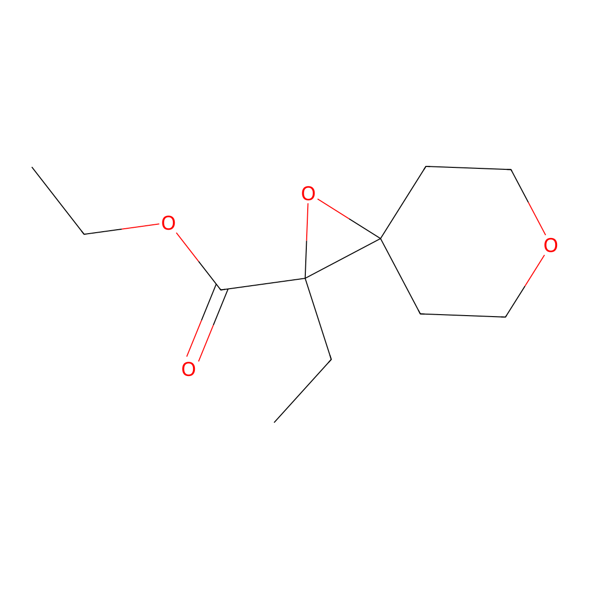 Ethyl 2-ethyl-1,6-dioxaspiro[2.5]octane-2-carboxylate molecular structure, CAS 1519538-23-8