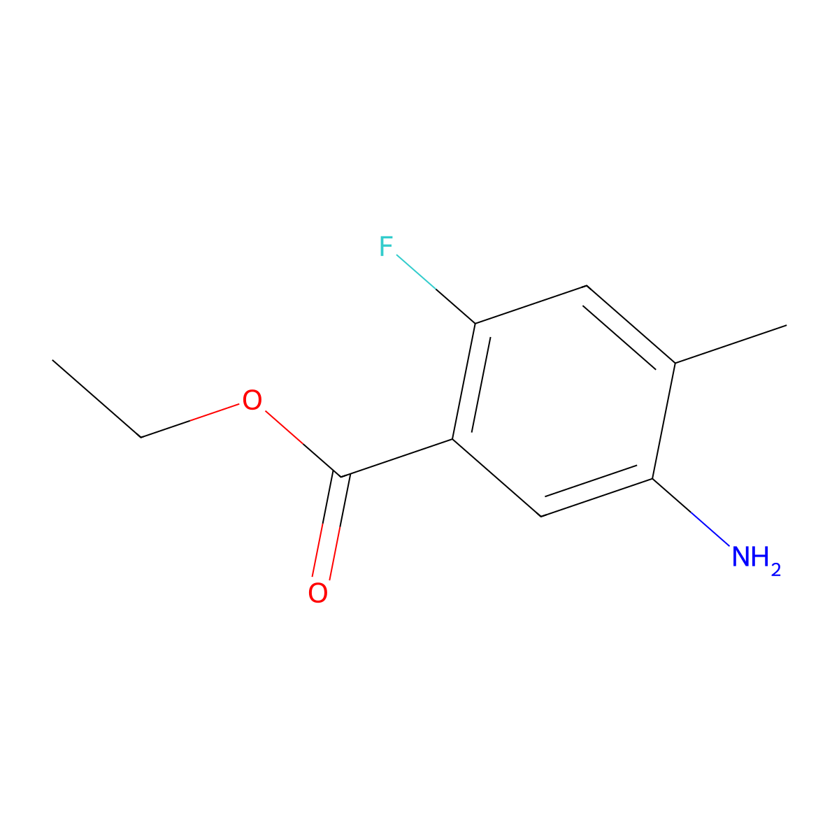Ethyl 5-amino-2-fluoro-4-methylbenzoate molecular structure, CAS 1519539-22-0
