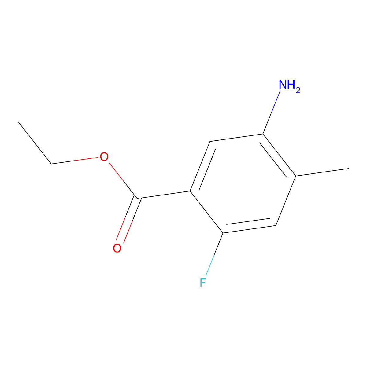 Ethyl 5-amino-2-fluoro-4-methylbenzoate molecular structure, CAS 1519539-22-0