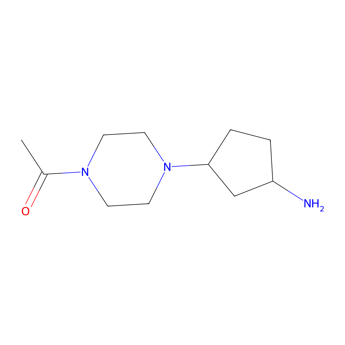 1-[4-(3-Aminocyclopentyl)piperazin-1-yl]ethan-1-one molecular structure, CAS 1519552-41-0
