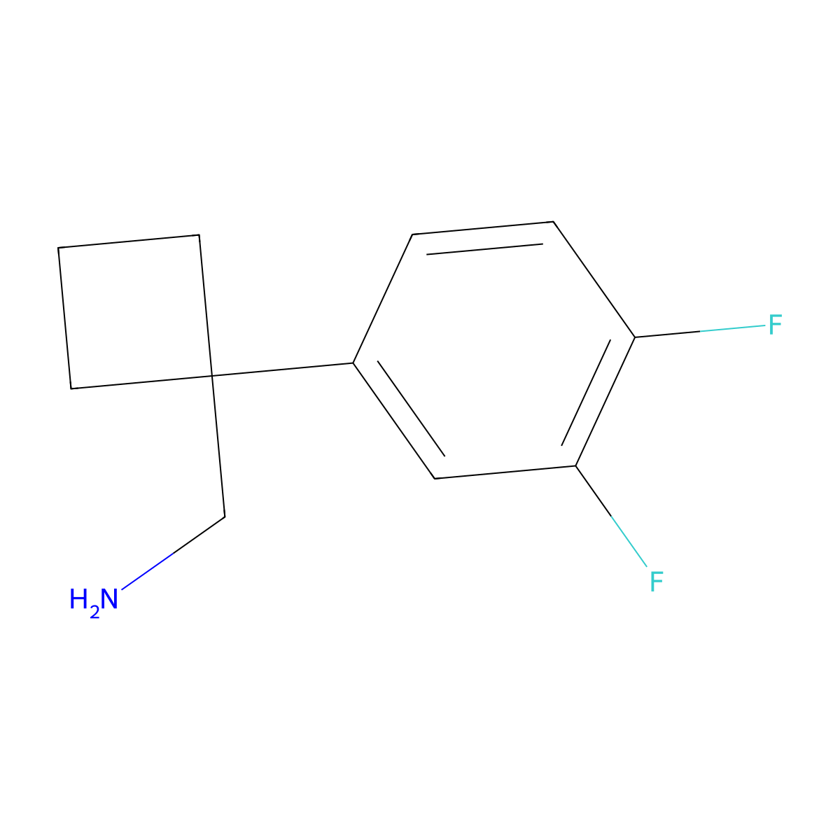 1-(3,4-Difluorophenyl)cyclobutanemethanamine molecular structure, CAS 1519567-21-5