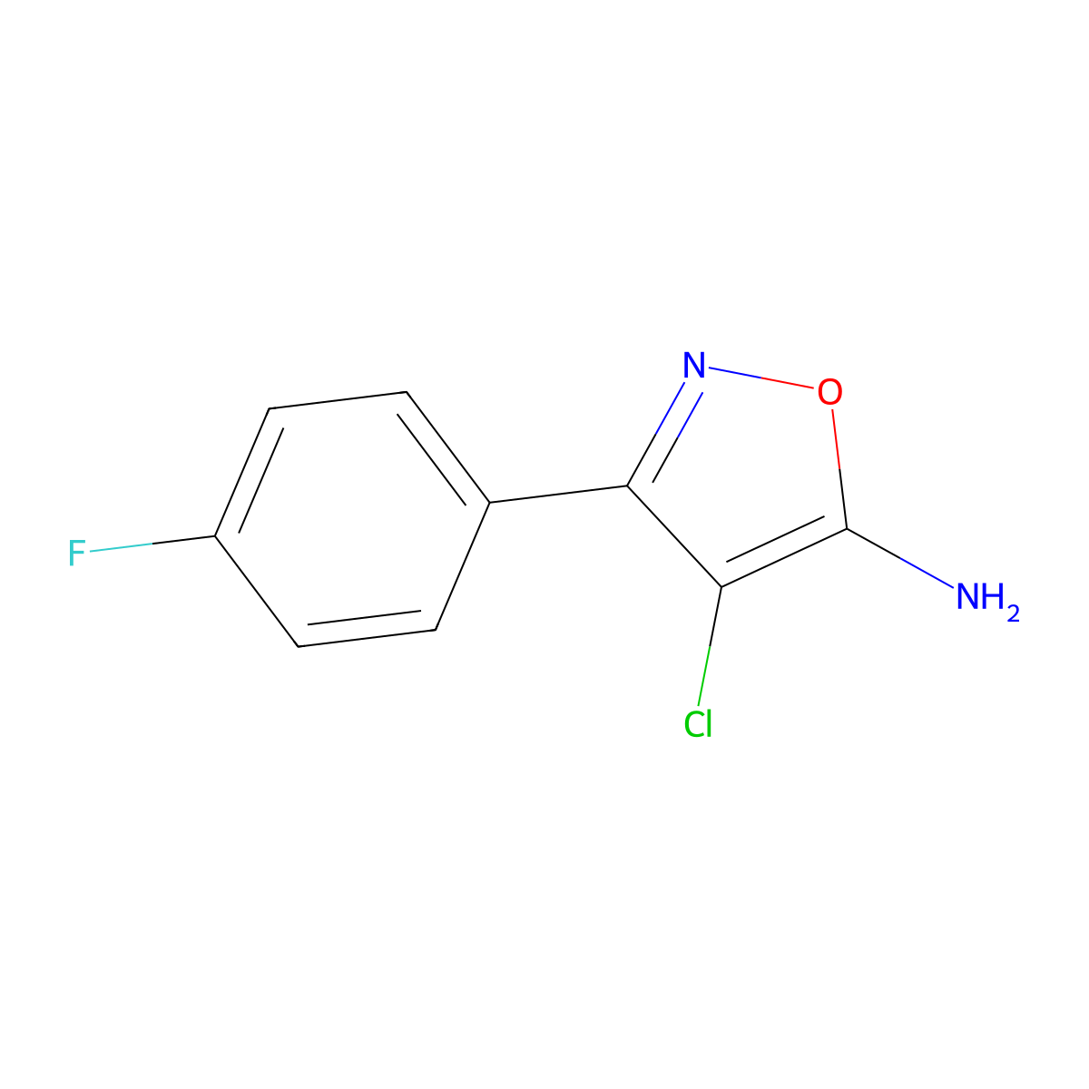 4-Chloro-3-(4-fluorophenyl)isoxazol-5-amine molecular structure, CAS 1519572-86-1