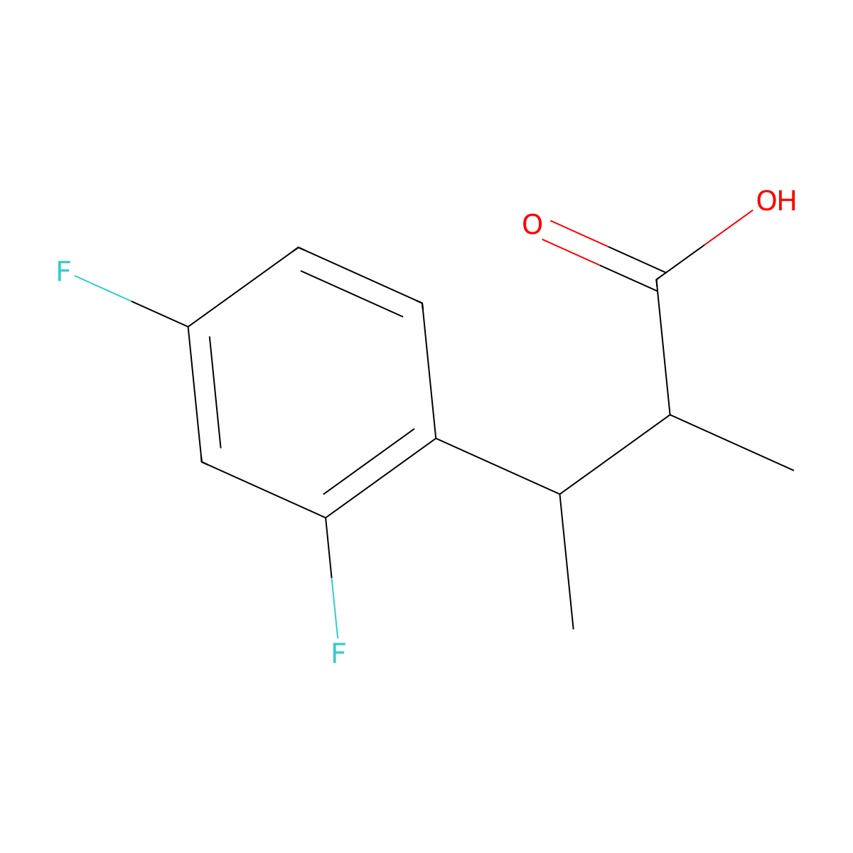 3-(2,4-Difluorophenyl)-2-methylbutanoic acid molecular structure, CAS 1519574-80-1