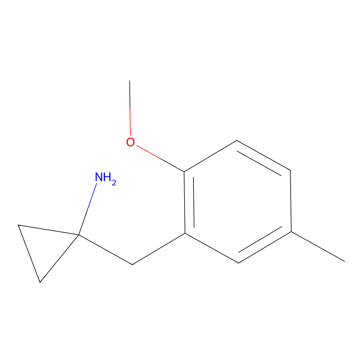 1-(2-Methoxy-5-methylbenzyl)cyclopropan-1-amine molecular structure, CAS 1519576-05-6