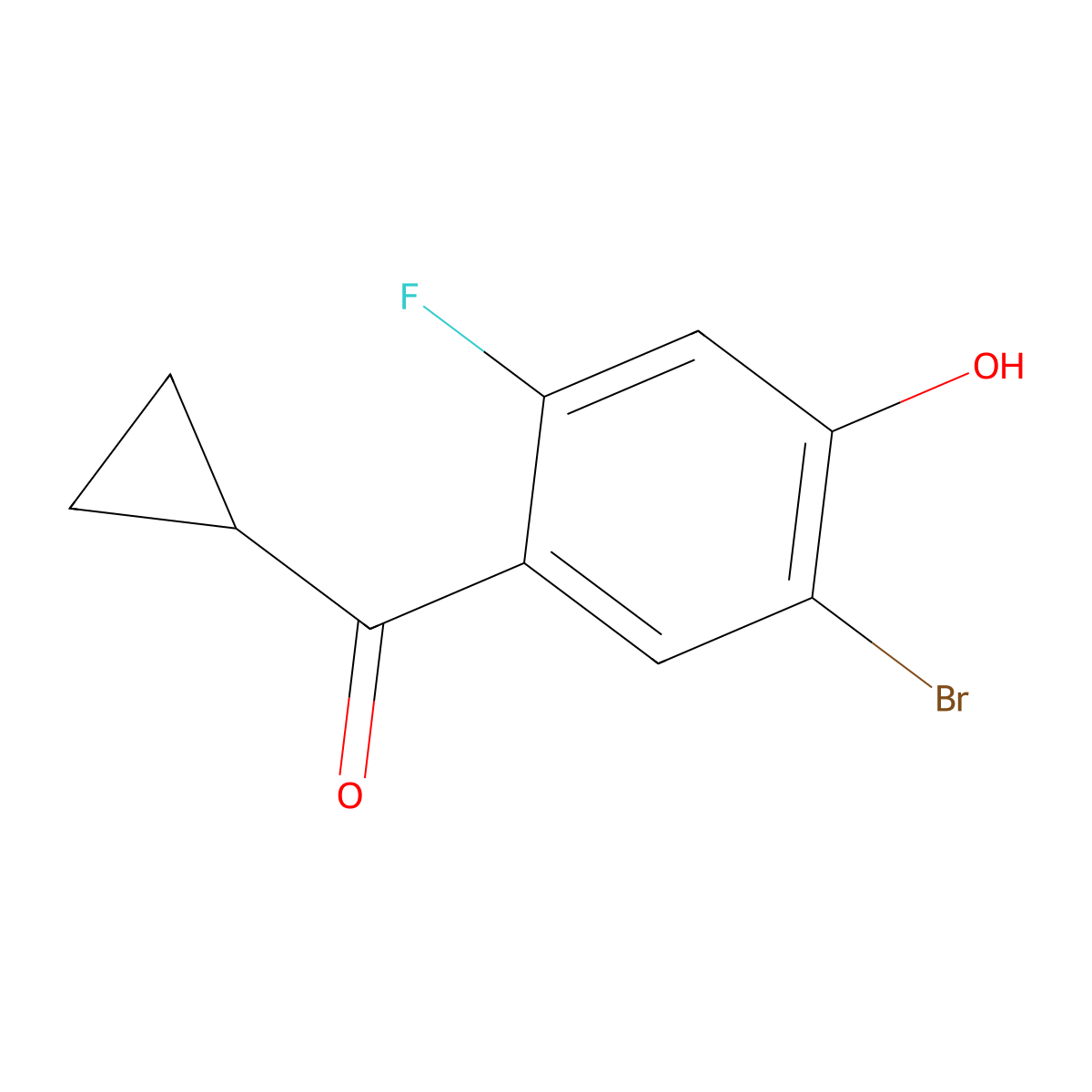 2-Bromo-4-cyclopropanecarbonyl-5-fluorophenol molecular structure, CAS 1519587-56-4