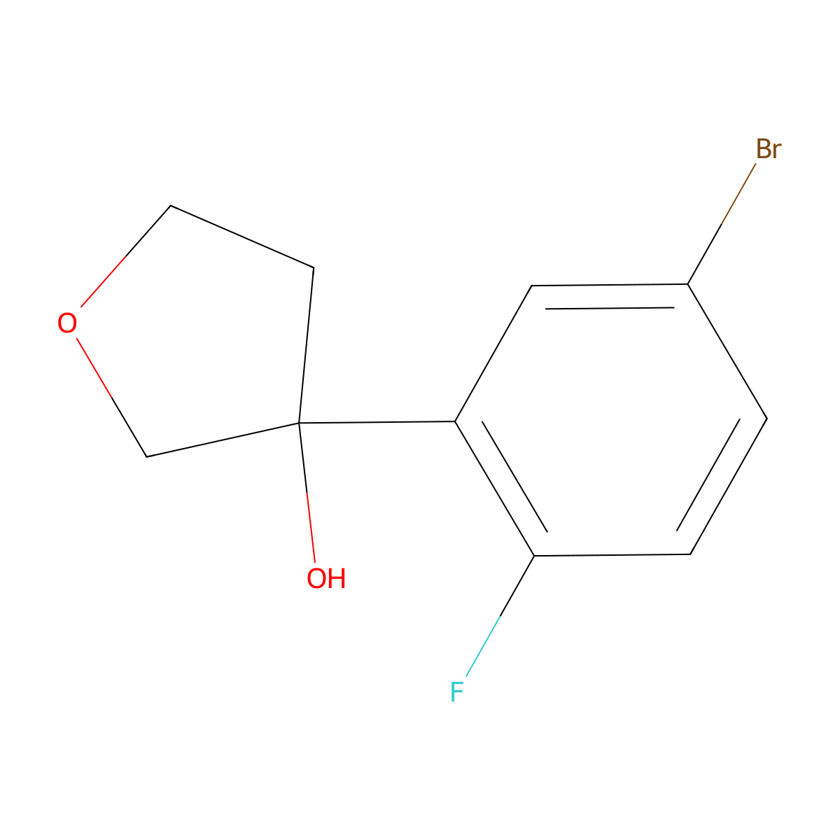 3-(5-Bromo-2-fluorophenyl)tetrahydro-3-furanol molecular structure, CAS 1519588-04-5