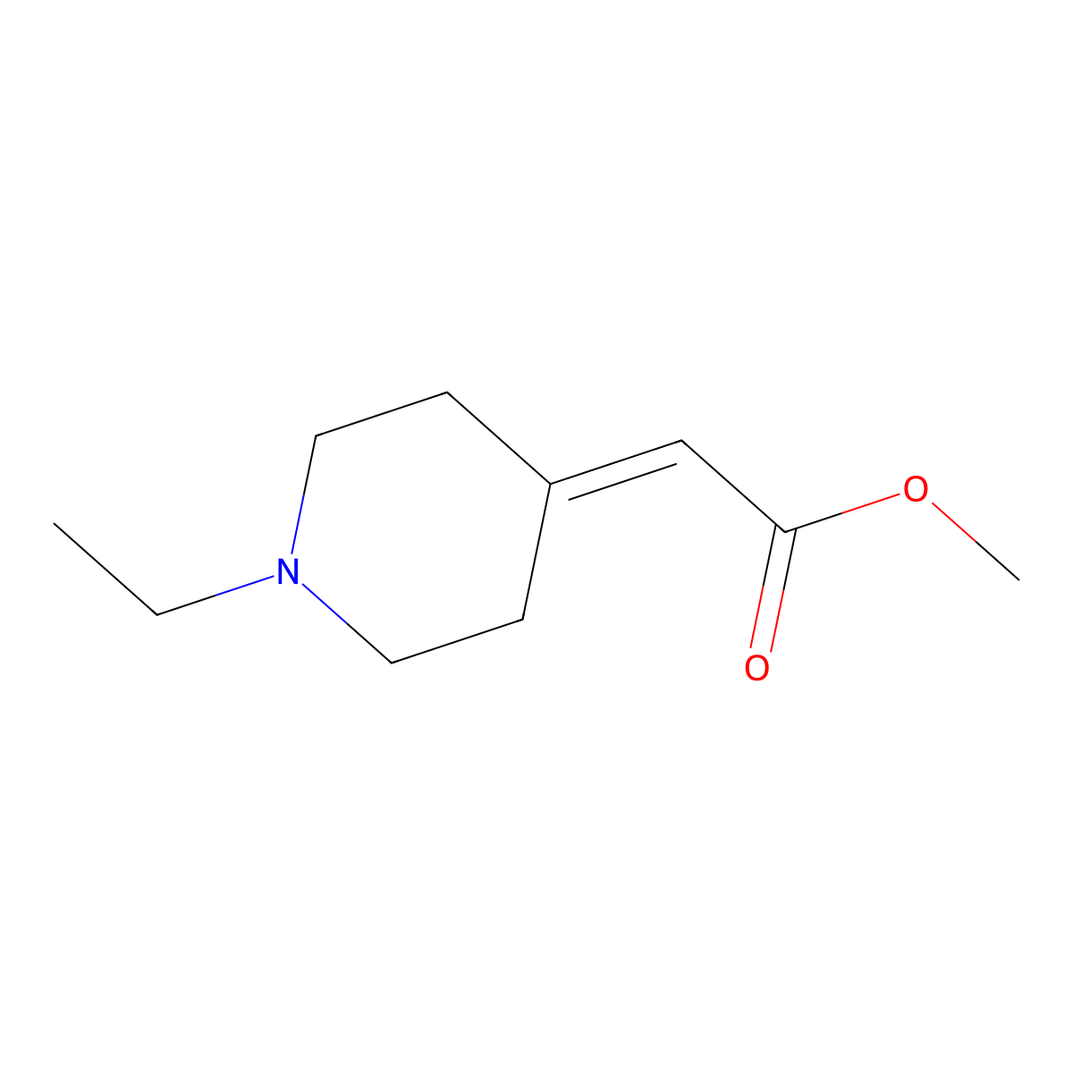 Methyl 2-(1-ethylpiperidin-4-ylidene)acetate molecular structure, CAS 1519591-36-6