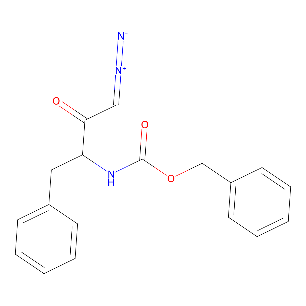 N-Benzyloxycarbonylphenylalanine diazomethyl ketone molecular structure, CAS 15196-02-8