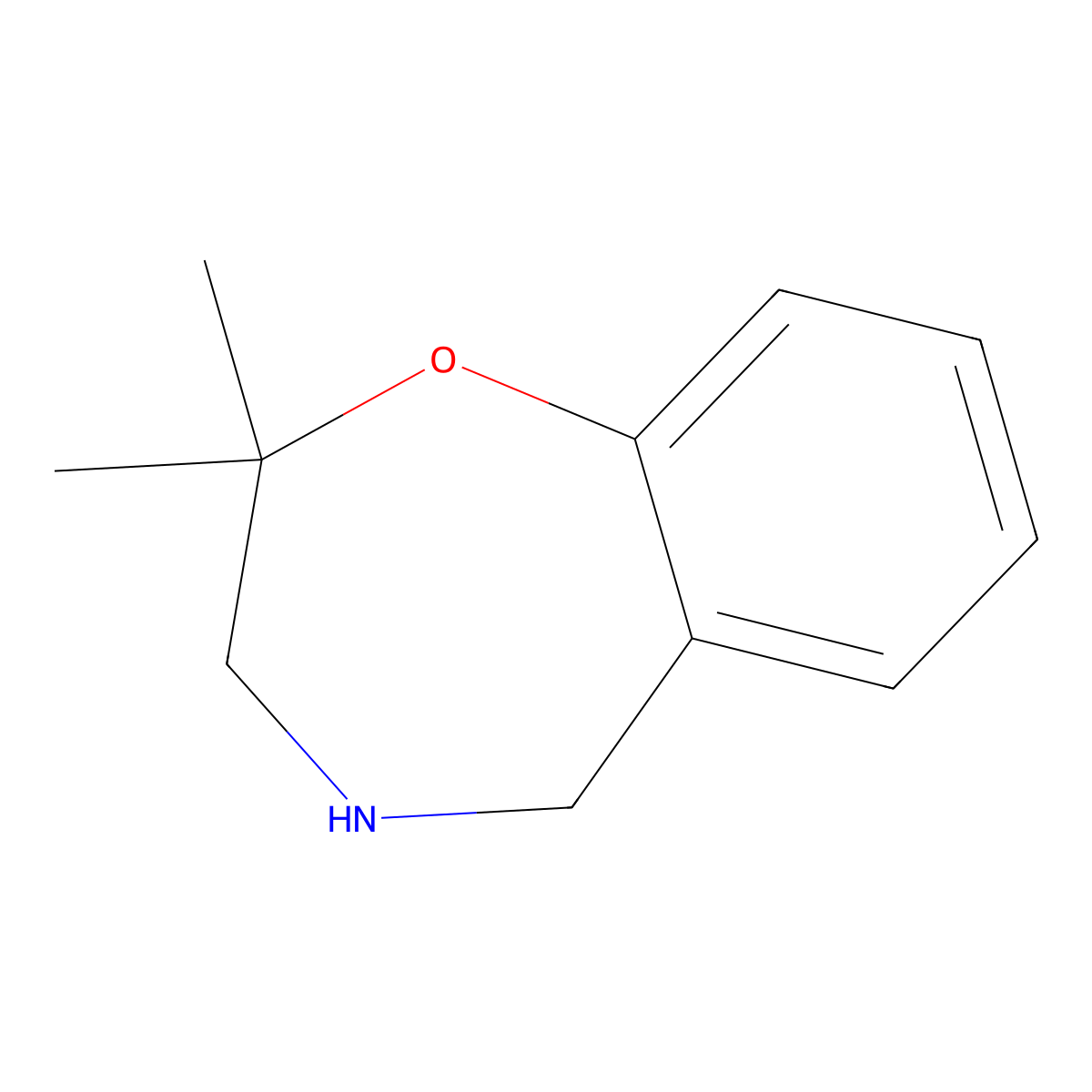 2,2-Dimethyl-2,3,4,5-tetrahydro-1,4-benzoxazepine molecular structure, CAS 1519603-53-2