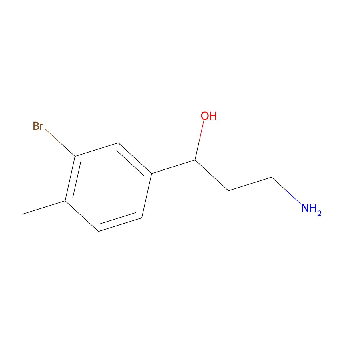 3-Amino-1-(3-bromo-4-methylphenyl)propan-1-OL molecular structure, CAS 1519610-79-7