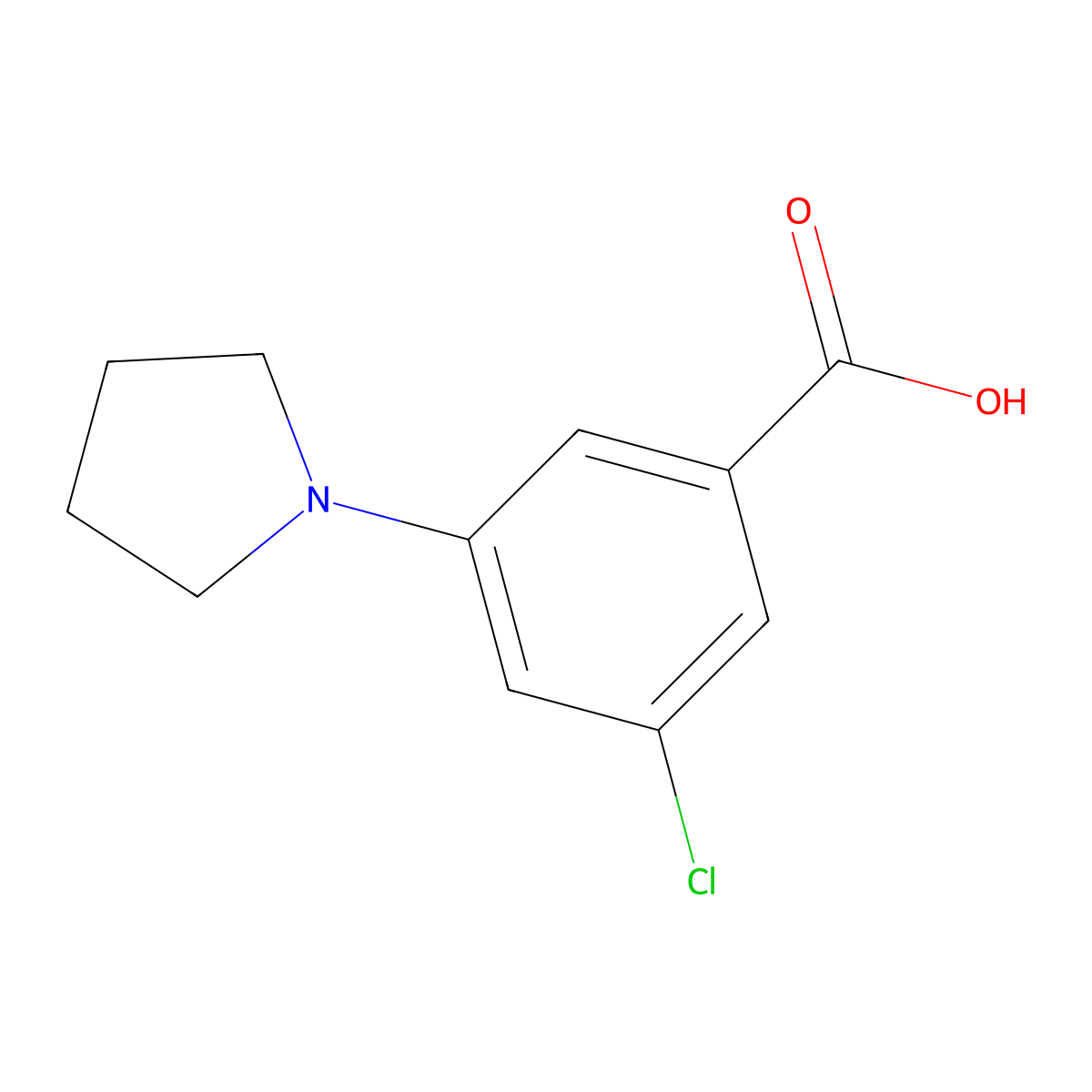 3-Chloro-5-(pyrrolidin-1-yl)benzoic acid molecular structure, CAS 1519611-46-1