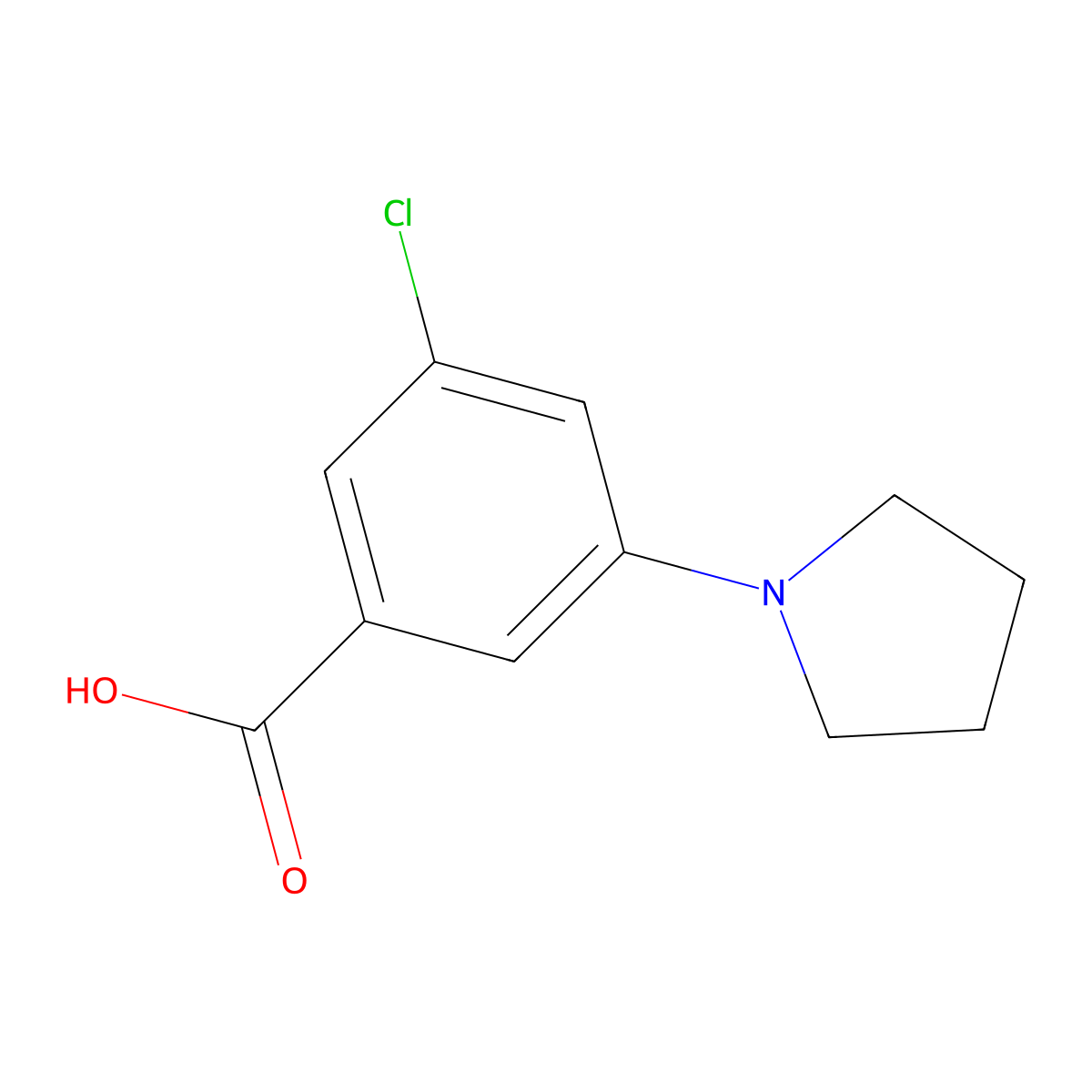 3-Chloro-5-(pyrrolidin-1-yl)benzoic acid molecular structure, CAS 1519611-46-1