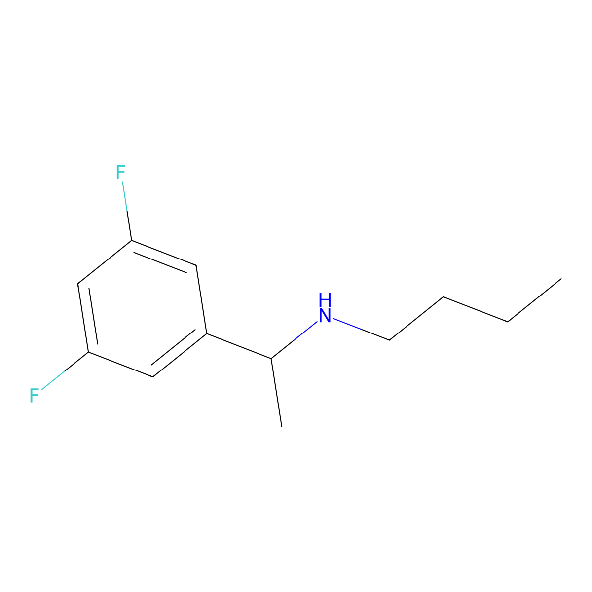 Butyl[1-(3,5-difluorophenyl)ethyl]amine molecular structure, CAS 1519613-17-2