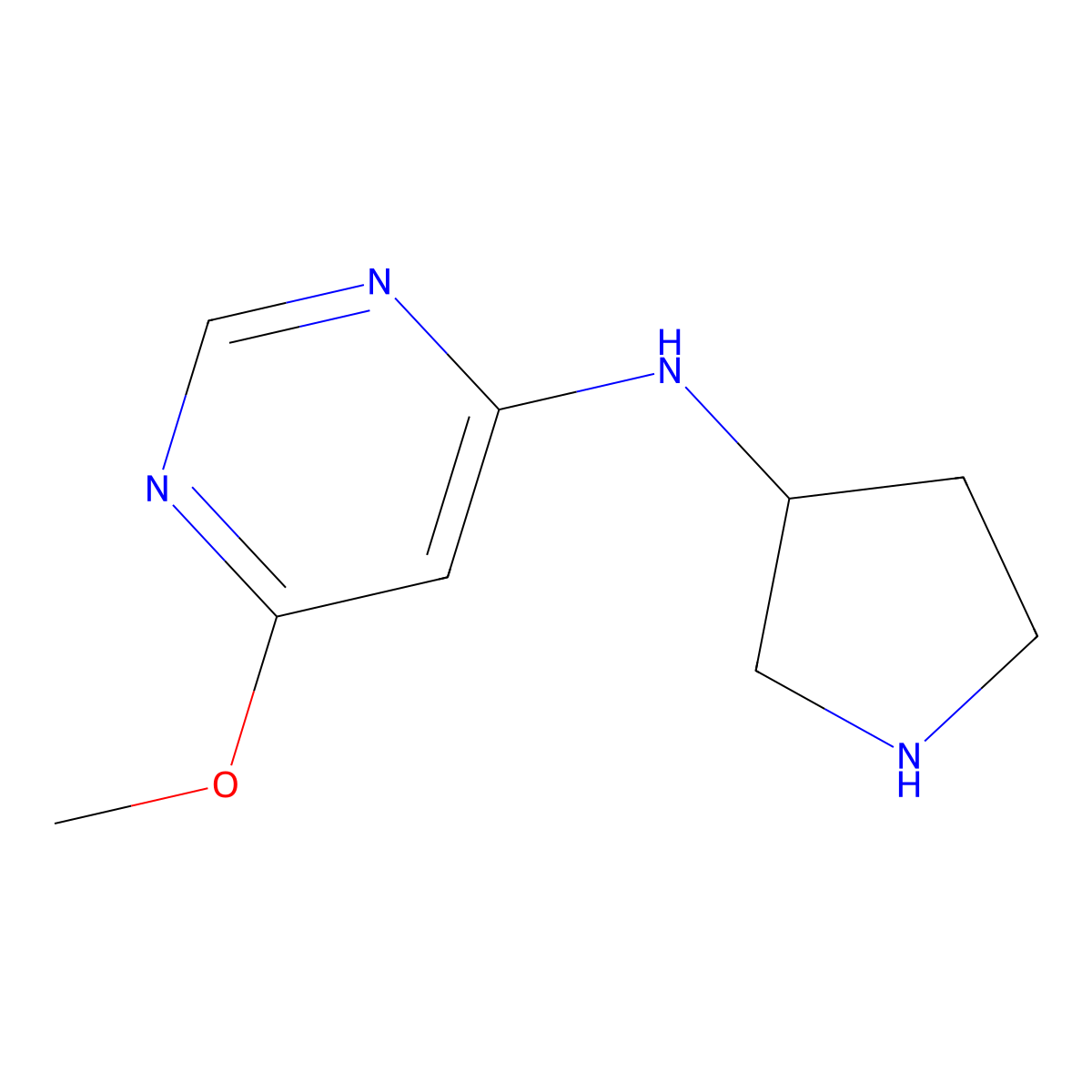 6-methoxy-N-(pyrrolidin-3-yl)pyrimidin-4-amine molecular structure, CAS 1519625-05-8