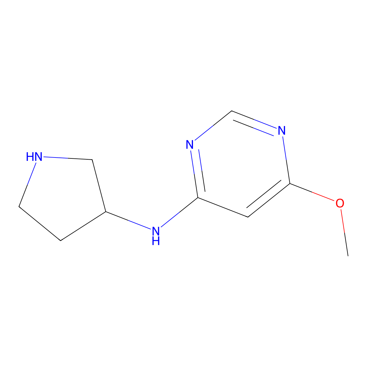 6-methoxy-N-(pyrrolidin-3-yl)pyrimidin-4-amine molecular structure, CAS 1519625-05-8