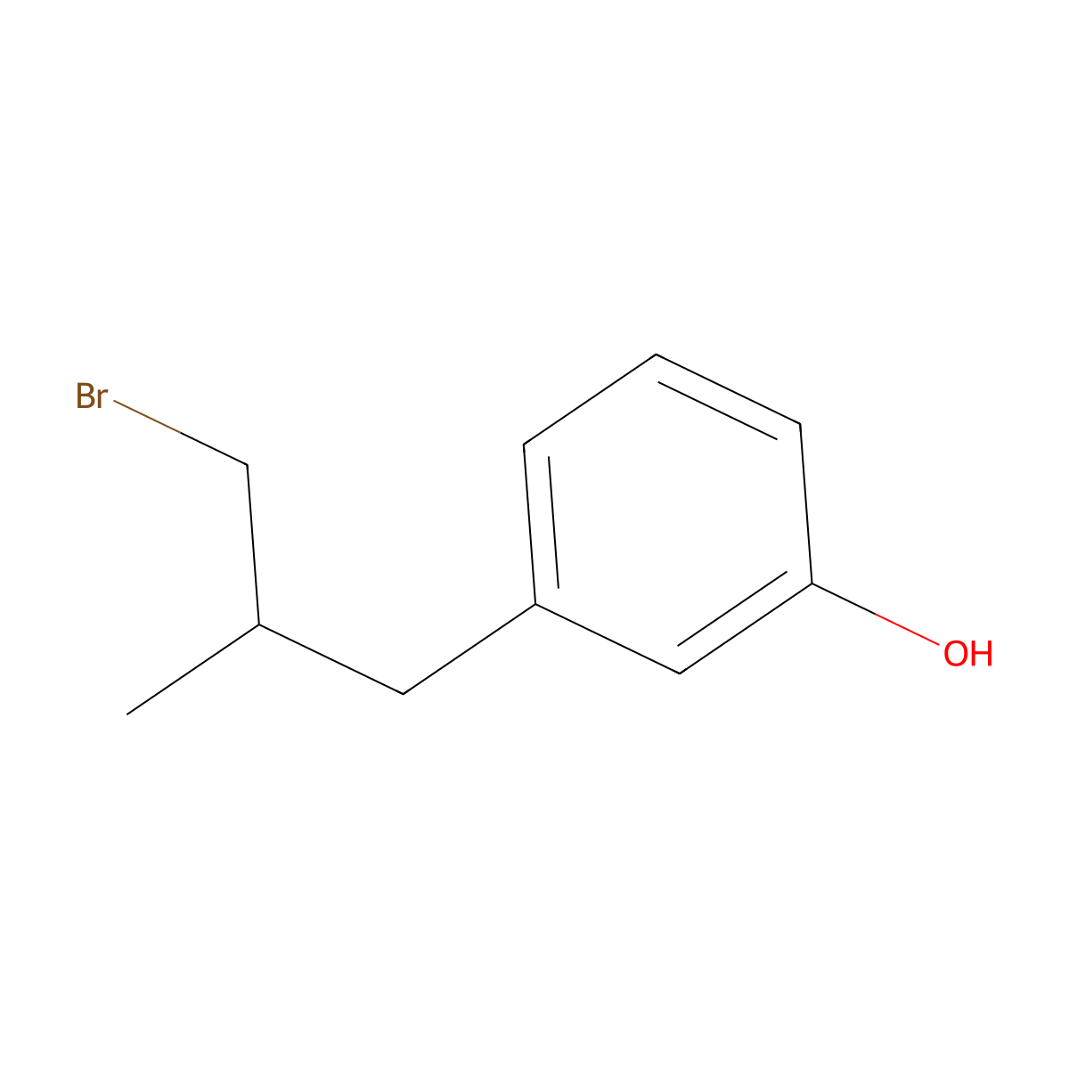 3-(3-Bromo-2-methylpropyl)phenol molecular structure, CAS 1519643-93-6