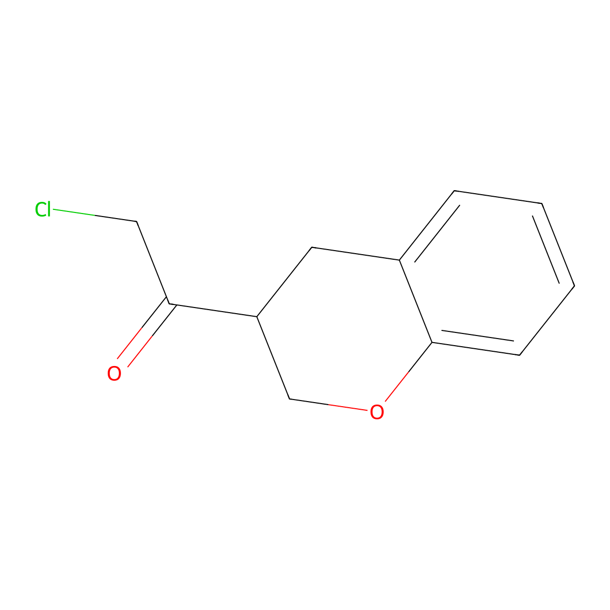 2-chloro-1-(3,4-dihydro-2H-1-benzopyran-3-yl)ethan-1-one molecular structure, CAS 1519645-69-2