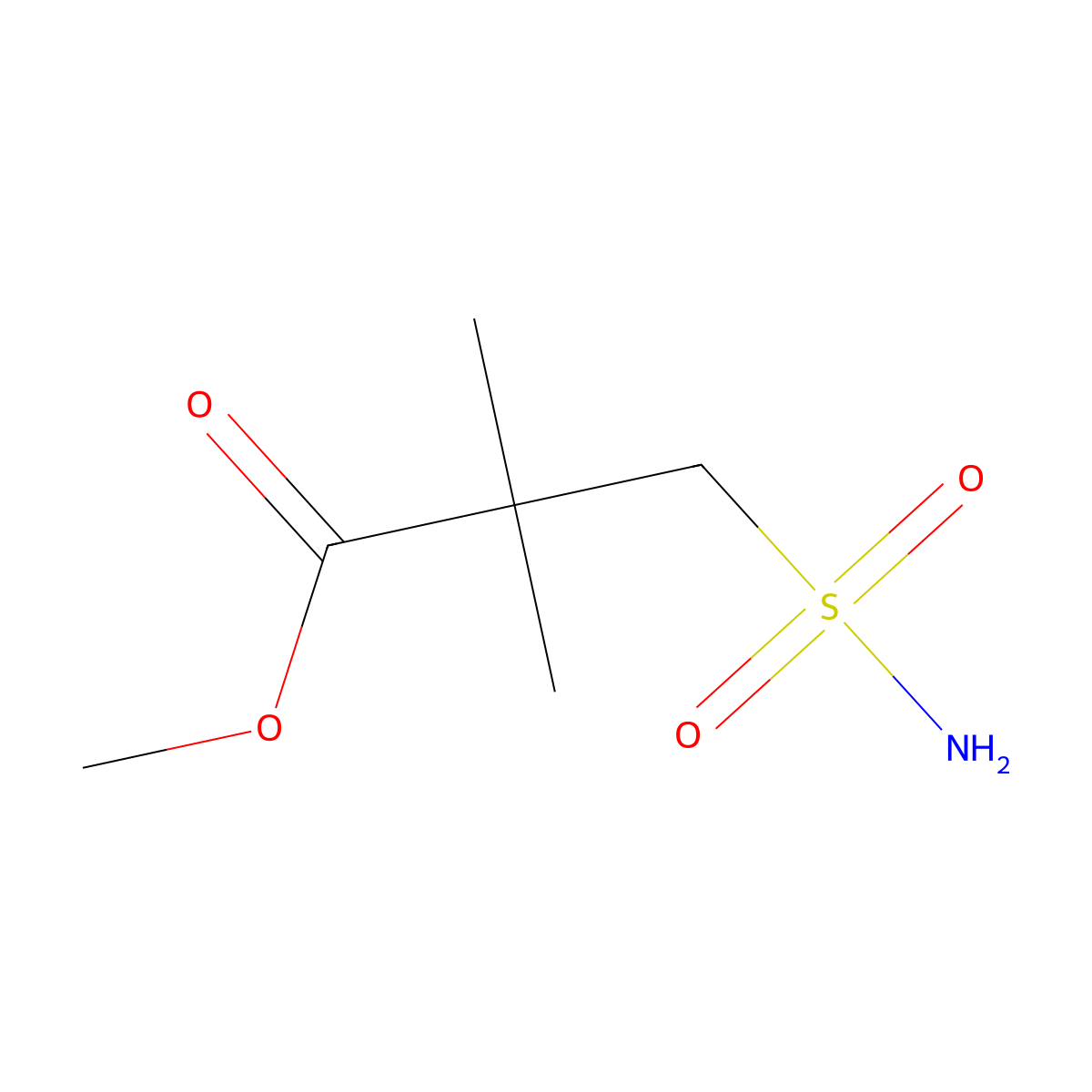 Methyl 2,2-dimethyl-3-sulfamoylpropanoate molecular structure, CAS 1519652-84-6