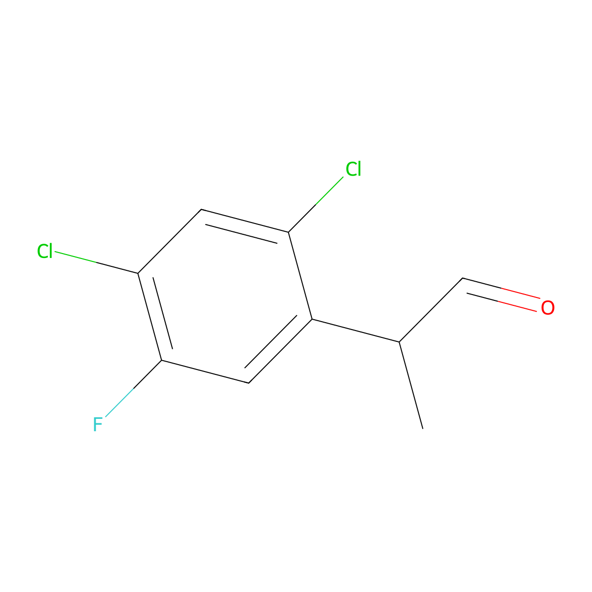 2-(2,4-Dichloro-5-fluorophenyl)propanal molecular structure, CAS 1519653-88-3