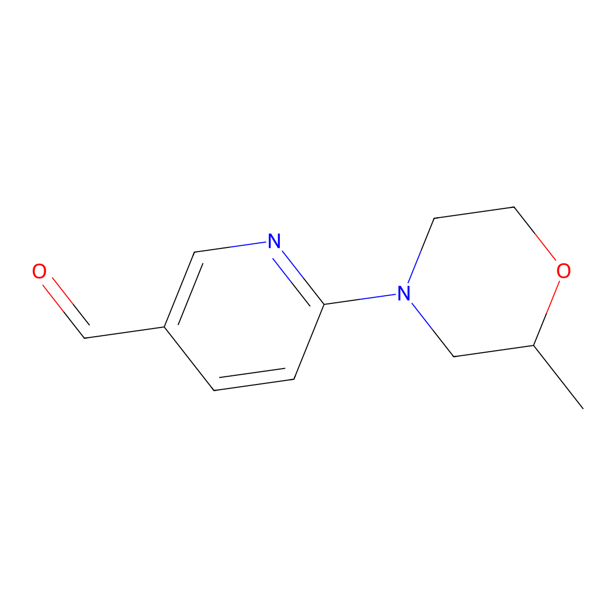6-(2-Methylmorpholin-4-yl)pyridine-3-carbaldehyde molecular structure, CAS 1519664-74-4