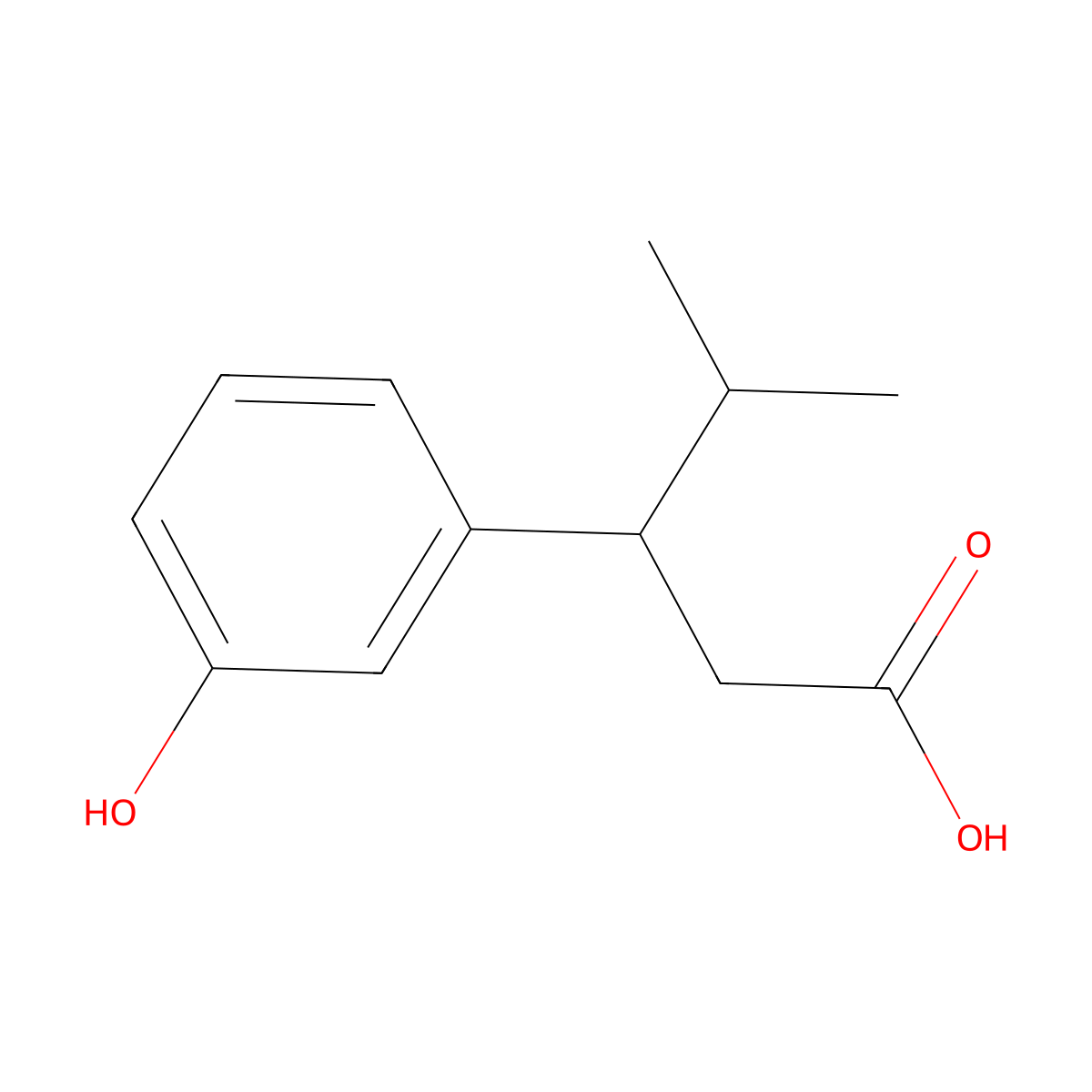 3-(3-Hydroxyphenyl)-4-methylpentanoic Acid molecular structure, CAS 1519665-43-0