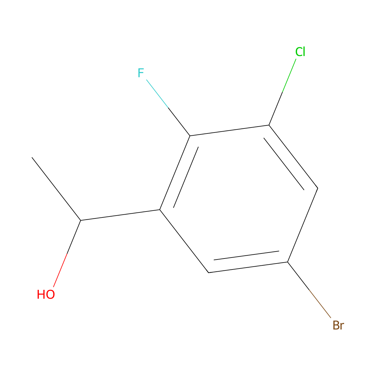 1-(5-Bromo-3-chloro-2-fluorophenyl)ethanol molecular structure, CAS 1519669-74-9