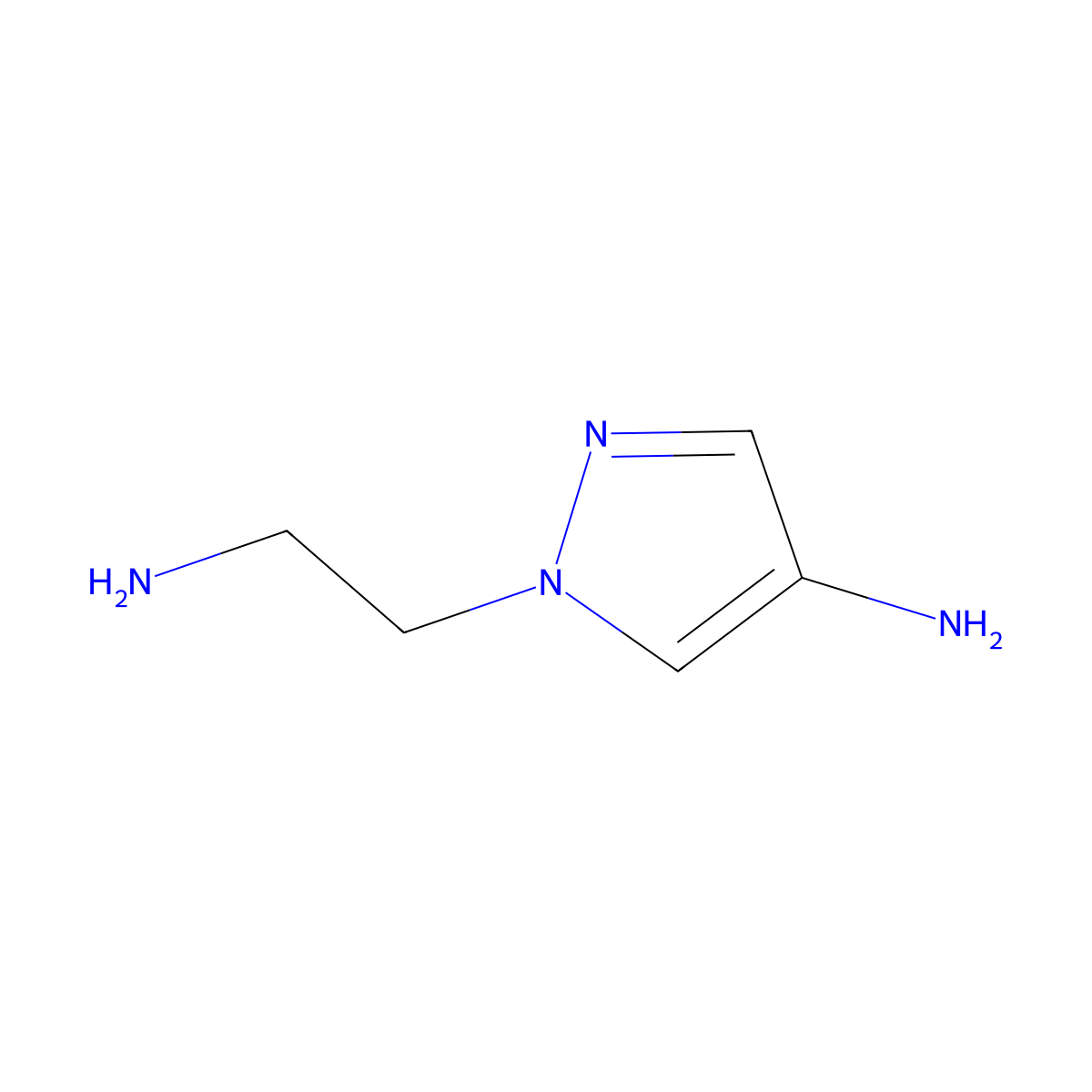 1-(2-aminoethyl)-1H-pyrazol-4-amine molecular structure, CAS 1519672-19-5