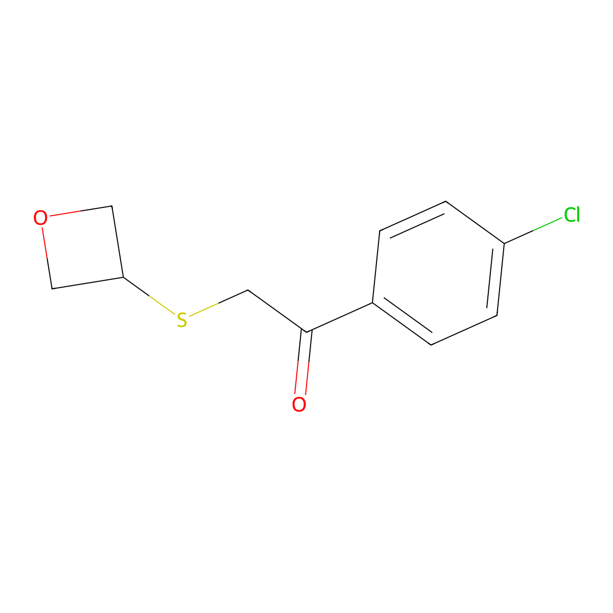 1-(4-Chlorophenyl)-2-(oxetan-3-ylthio)ethan-1-one molecular structure, CAS 1519674-11-3