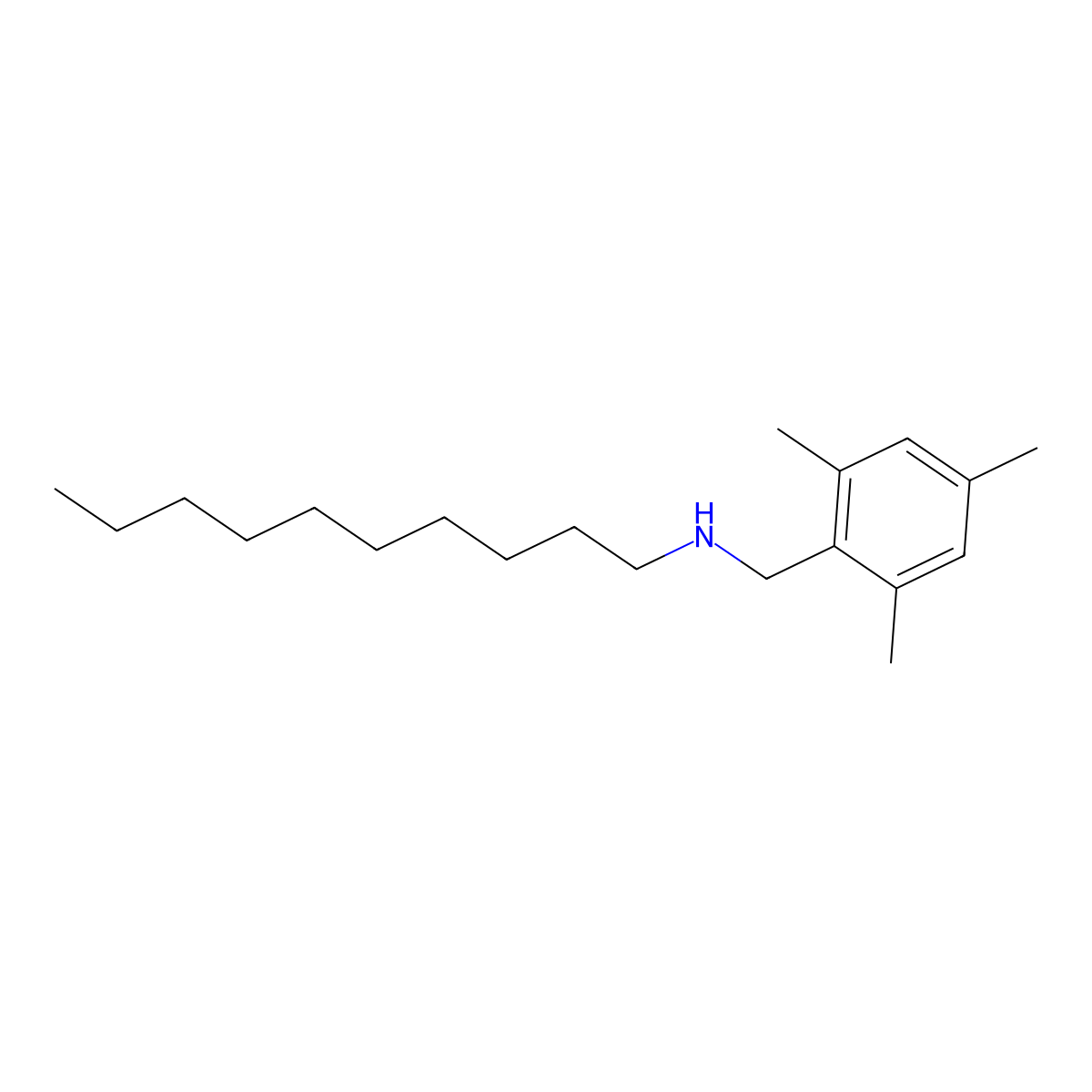 N-(2,4,6-Trimethylbenzyl)-1-decanamine molecular structure, CAS 1519678-61-5