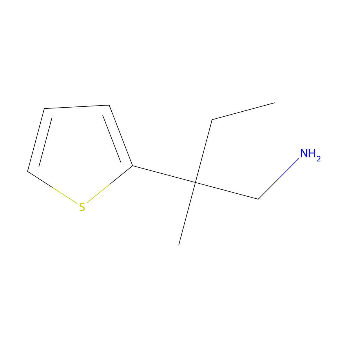 2-Methyl-2-(thiophen-2-YL)butan-1-amine molecular structure, CAS 1519683-82-9