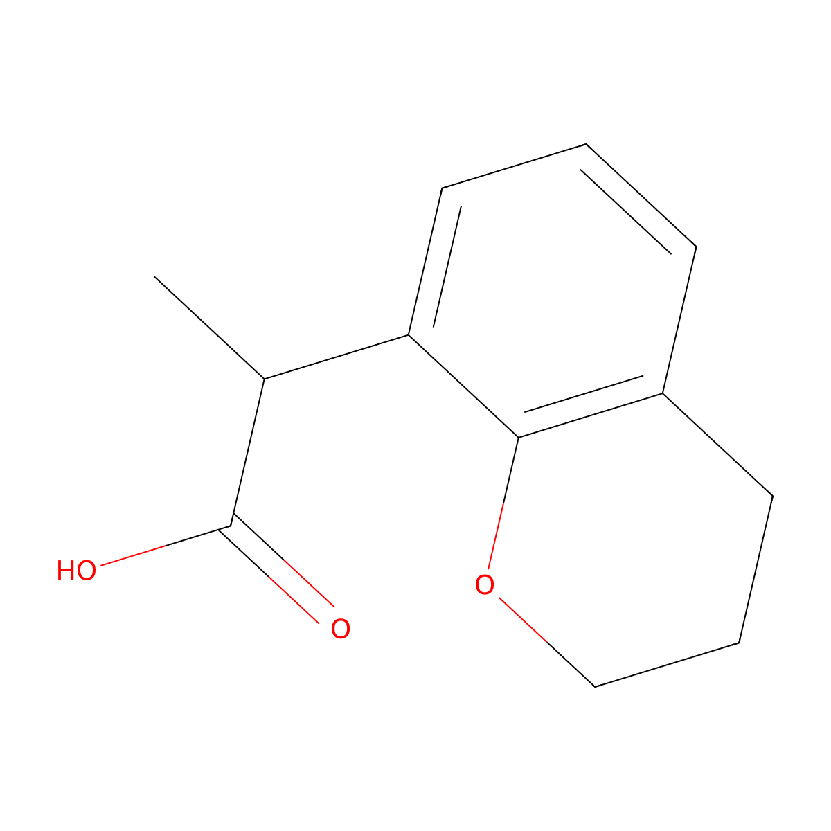 2-(3,4-Dihydro-2H-1-benzopyran-8-yl)propanoic acid molecular structure, CAS 1519685-58-5