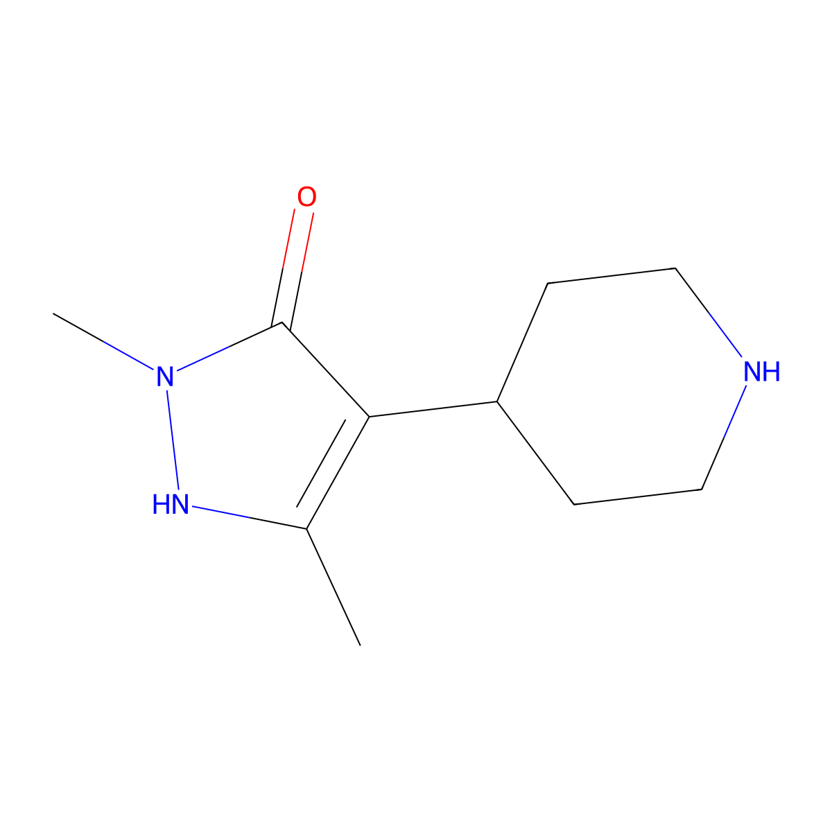 1,3-Dimethyl-4-(piperidin-4-yl)-1H-pyrazol-5-ol molecular structure, CAS 1519689-15-6