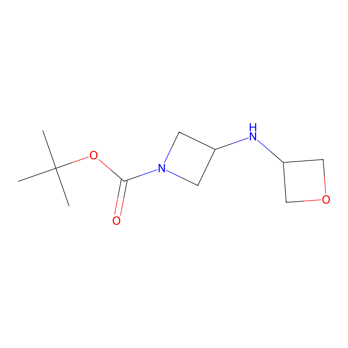 Tert-butyl 3-((oxetan-3-yl)amino)azetidine-1-carboxylate molecular structure, CAS 1519689-69-0