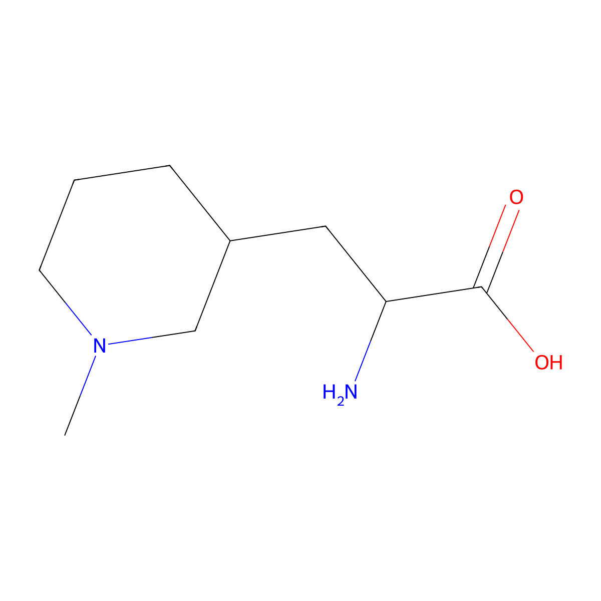2-Amino-3-(1-methylpiperidin-3-YL)propanoic acid molecular structure, CAS 1519694-03-1
