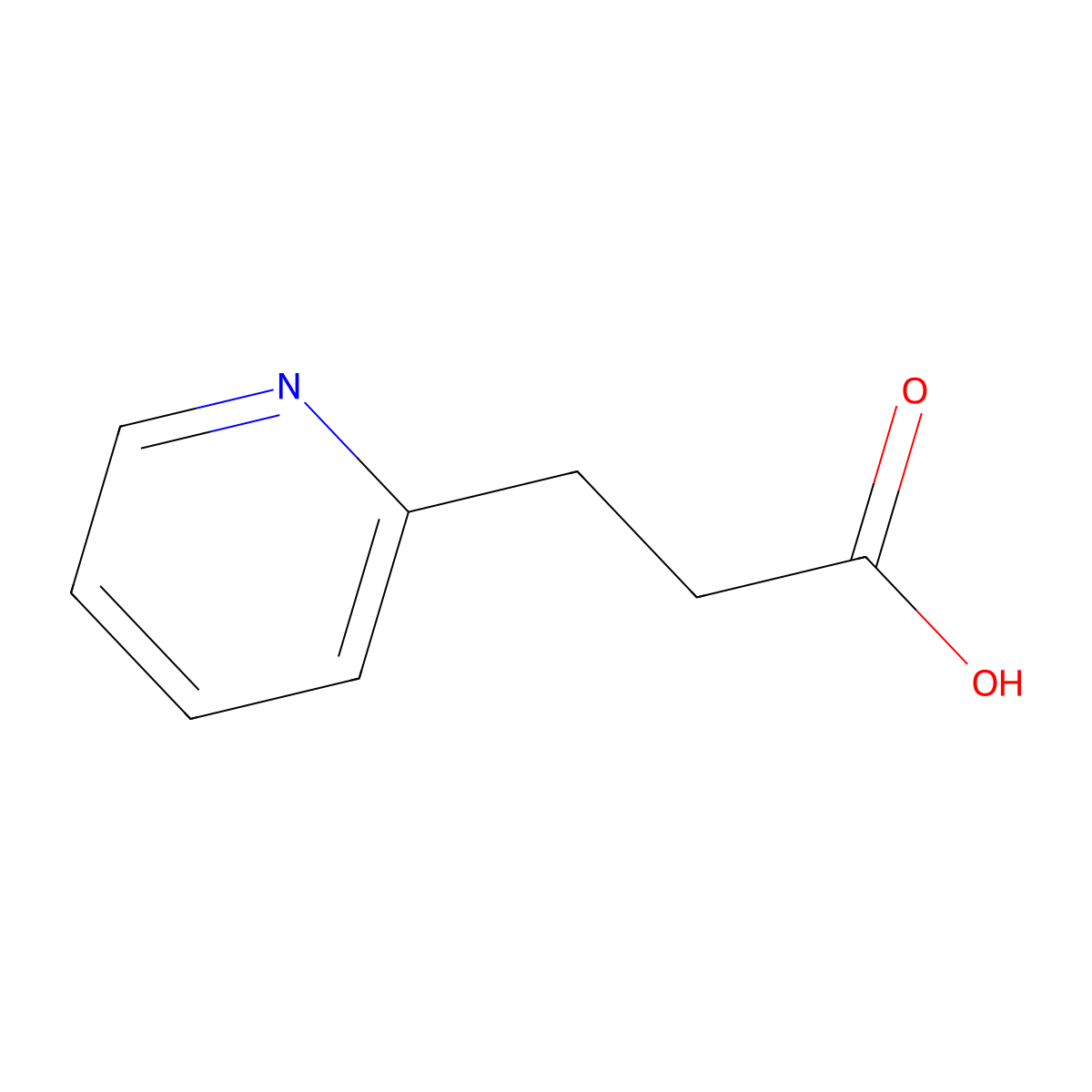 3-(Pyridin-2-yl)propanoic acid molecular structure, CAS 15197-75-8