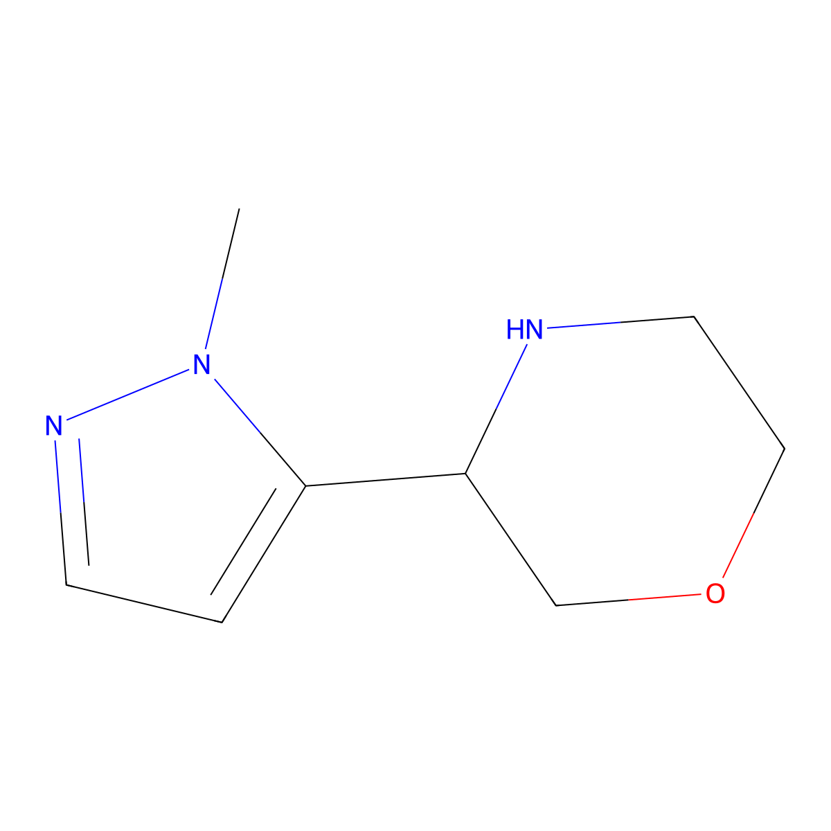 3-(1-methyl-1H-pyrazol-5-yl)morpholine molecular structure, CAS 1519707-06-2