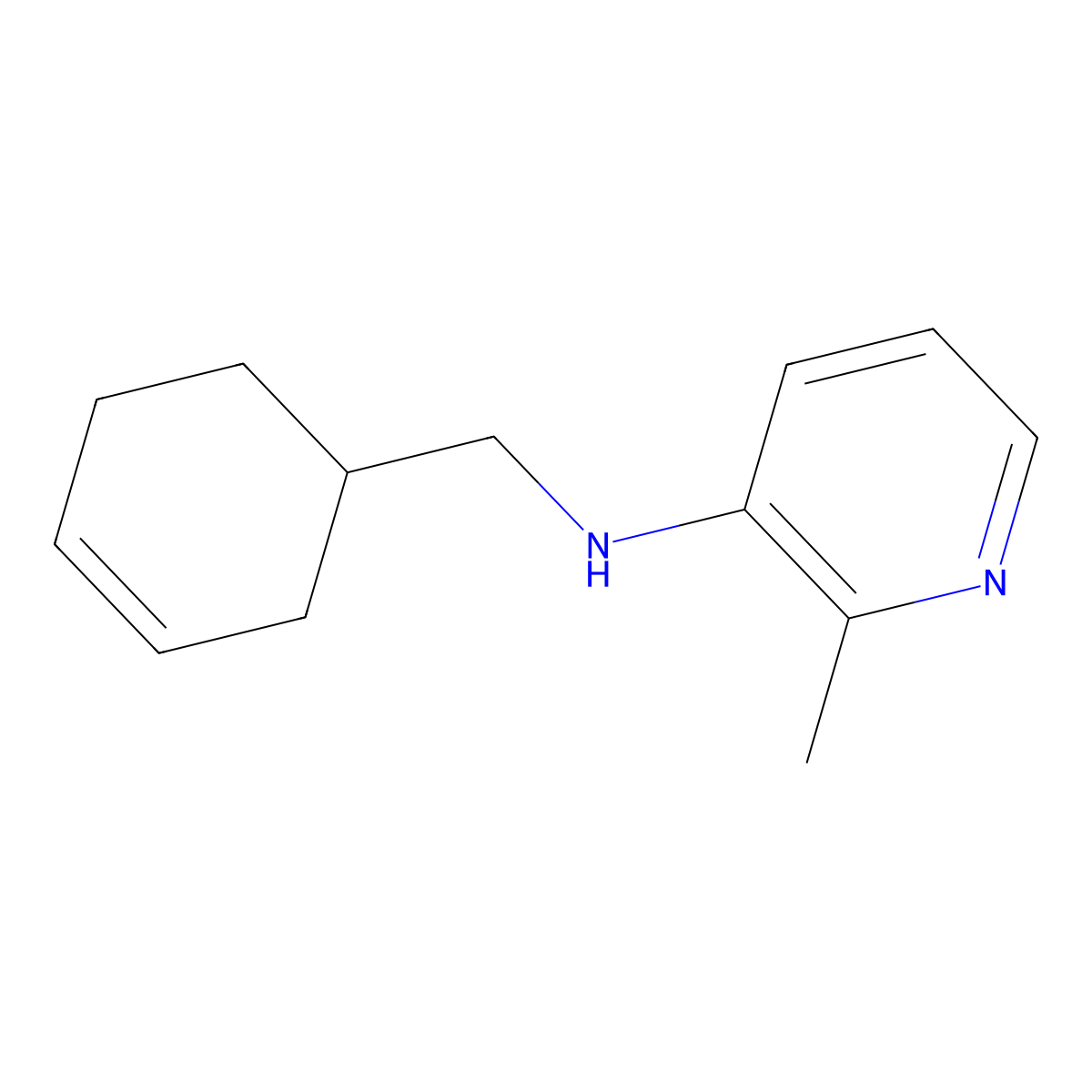 N-[(cyclohex-3-en-1-yl)methyl]-2-methylpyridin-3-amine molecular structure, CAS 1519717-59-9