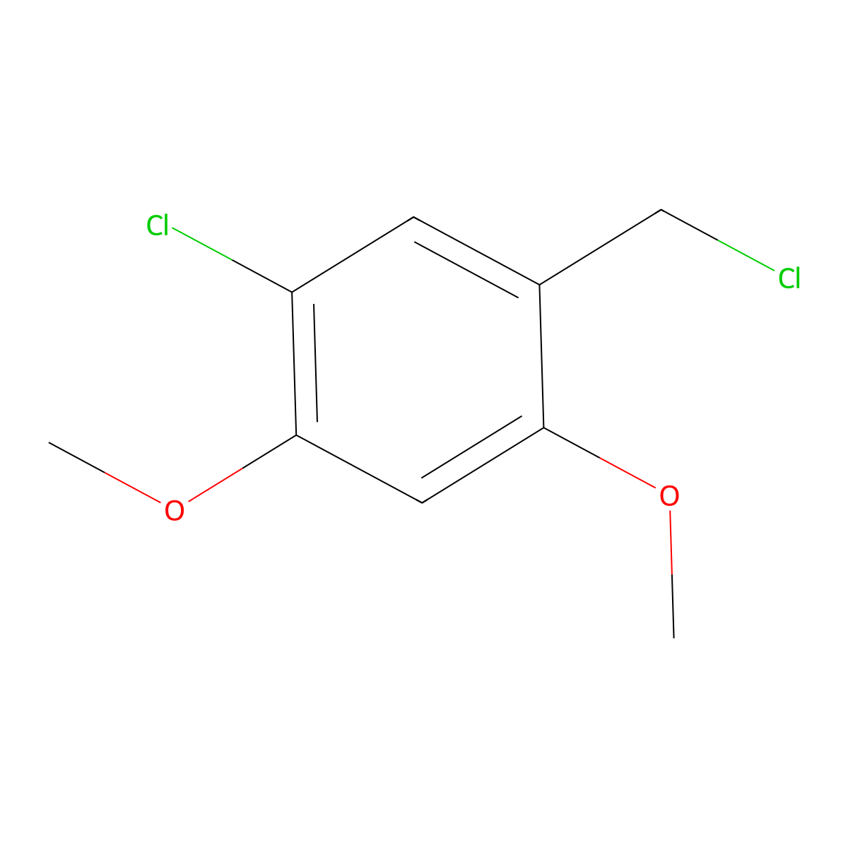 1-Chloro-5-(chloromethyl)-2,4-dimethoxybenzene molecular structure, CAS 1519718-43-4
