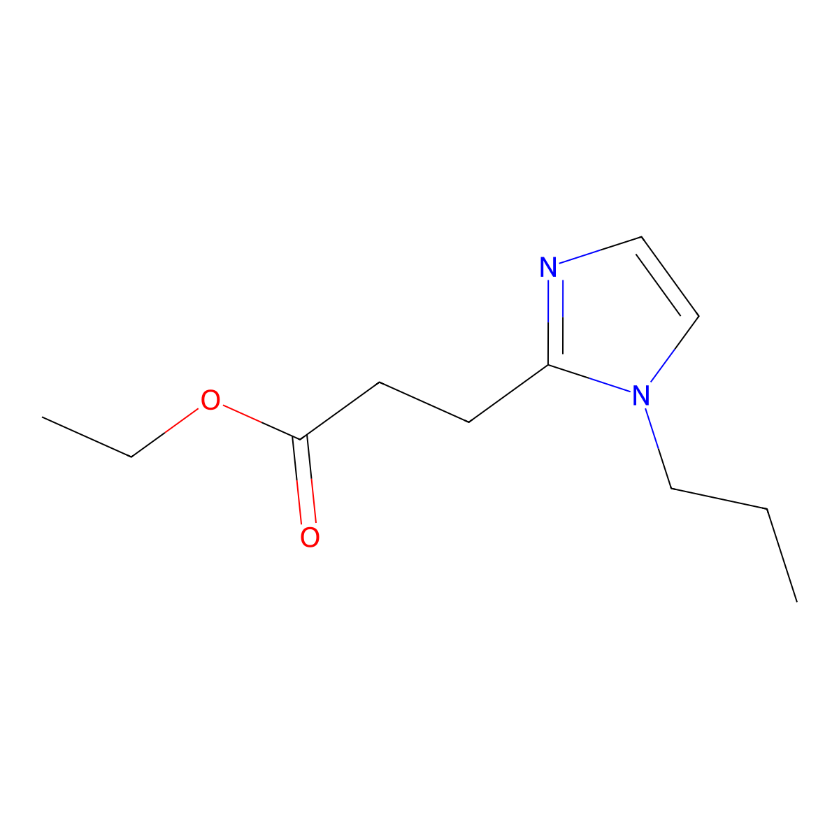 ethyl 3-(1-propyl-1H-imidazol-2-yl)propanoate molecular structure, CAS 1519719-95-9