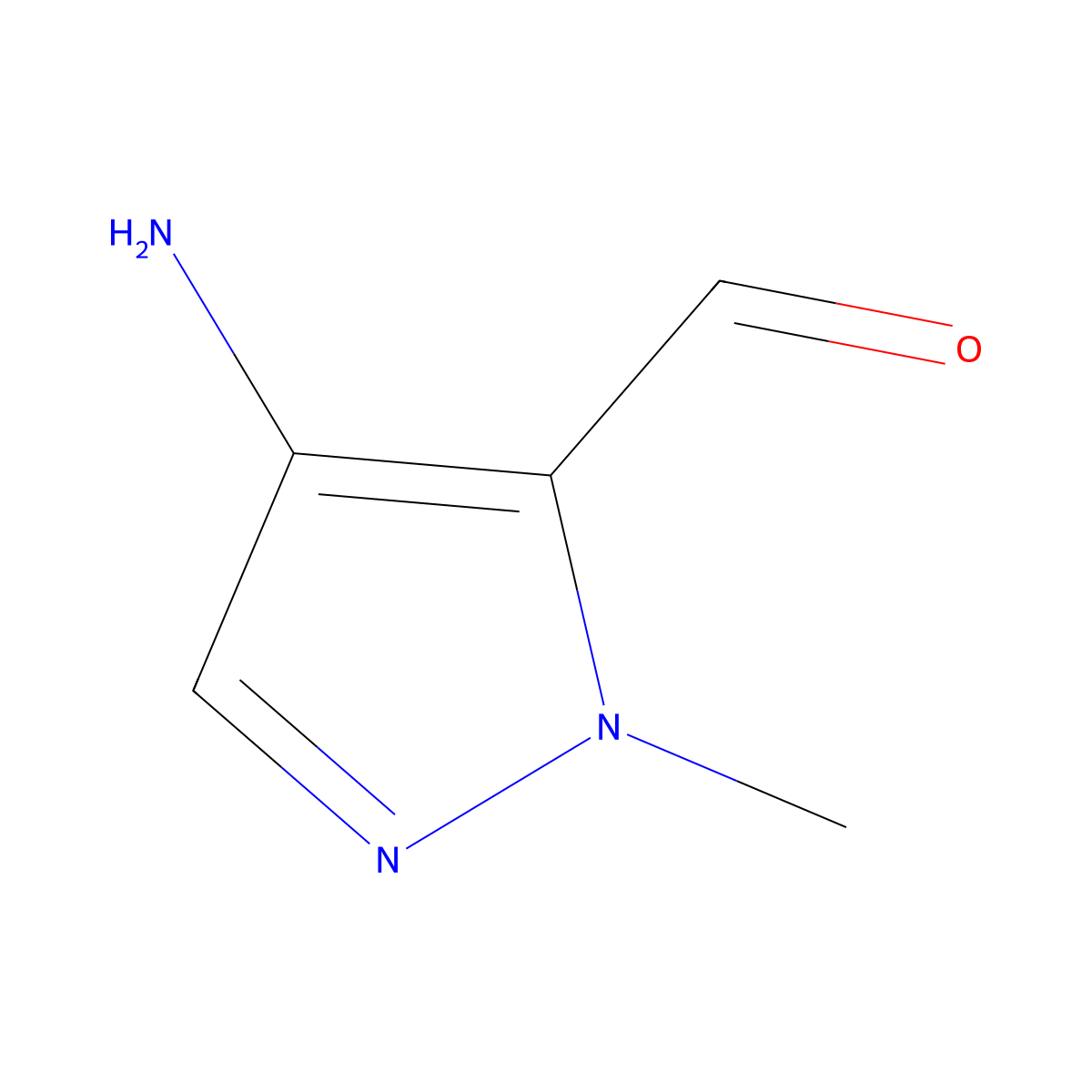 4-amino-1-methyl-1H-pyrazole-5-carbaldehyde molecular structure, CAS 1519723-84-2