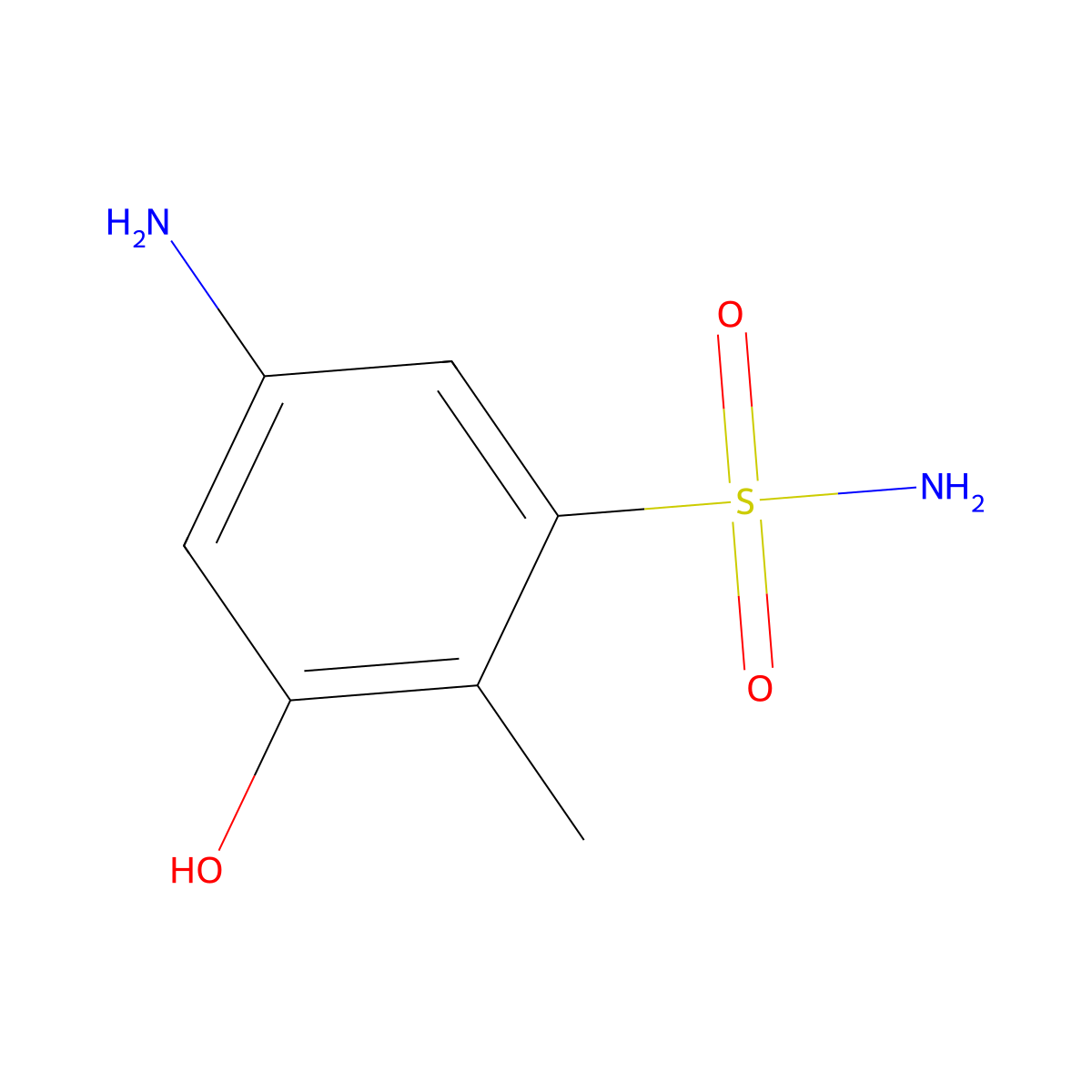 5-Amino-3-hydroxy-2-methylbenzene-1-sulfonamide molecular structure, CAS 1519727-32-2