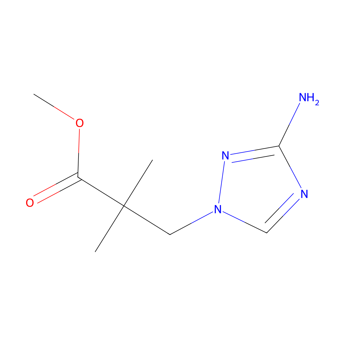 Methyl 3-(3-amino-1h-1,2,4-triazol-1-yl)-2,2-dimethylpropanoate molecular structure, CAS 1519734-74-7