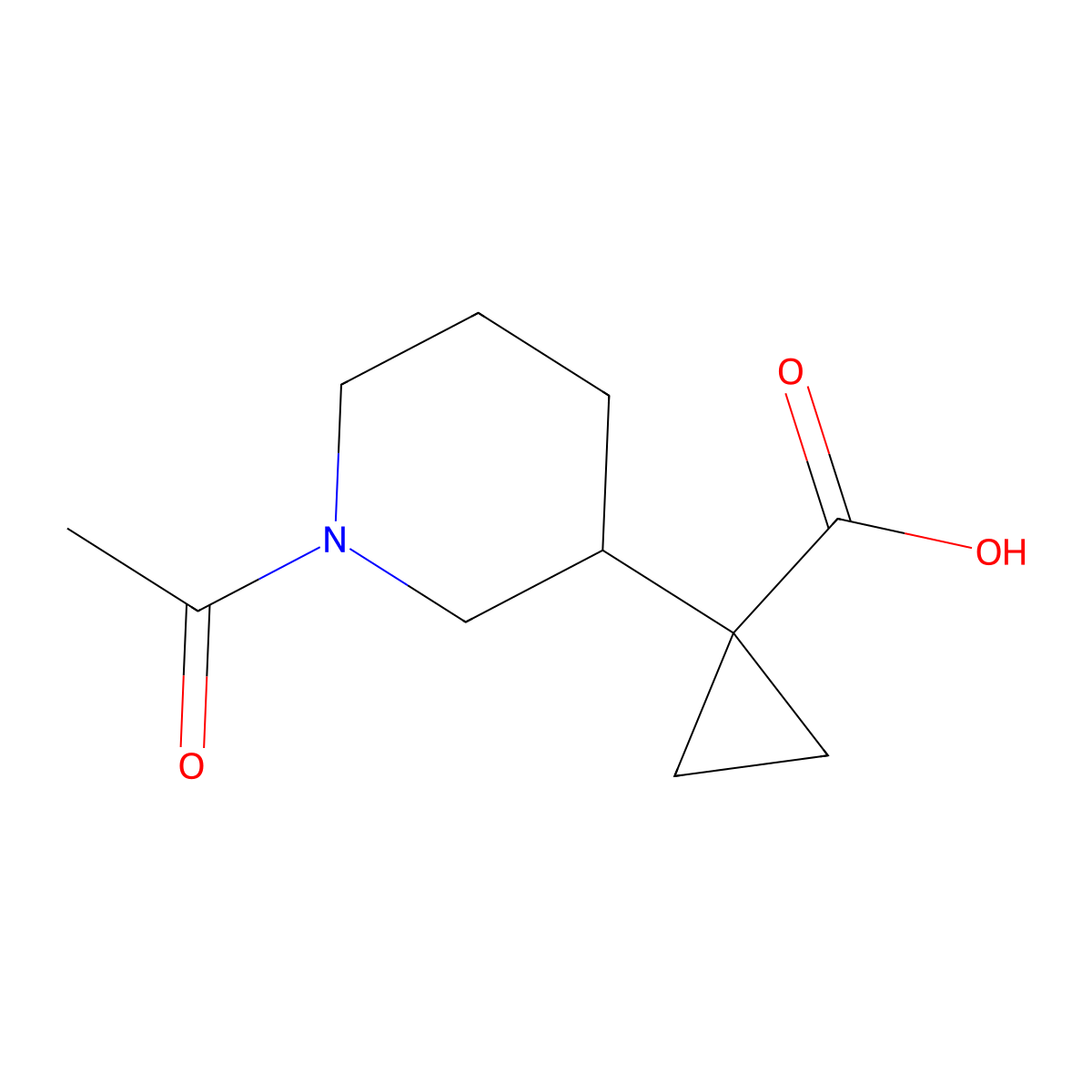 1-(1-Acetylpiperidin-3-yl)cyclopropane-1-carboxylic acid molecular structure, CAS 1519741-00-4