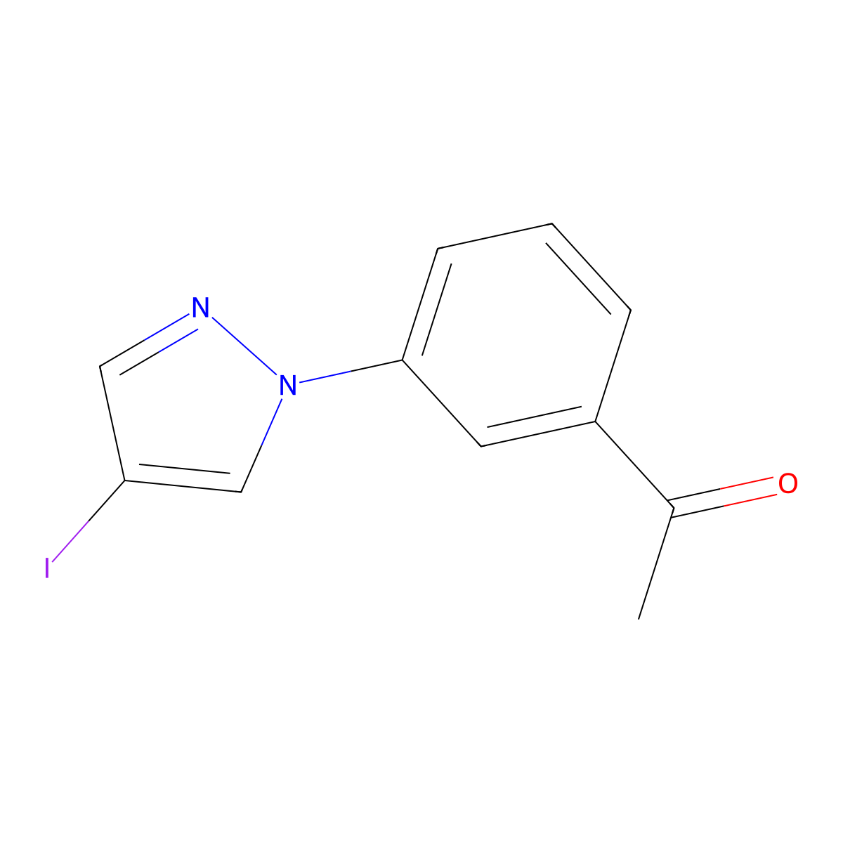1-[3-(4-Iodo-1H-pyrazol-1-YL)phenyl]ethan-1-one molecular structure, CAS 1519748-73-2