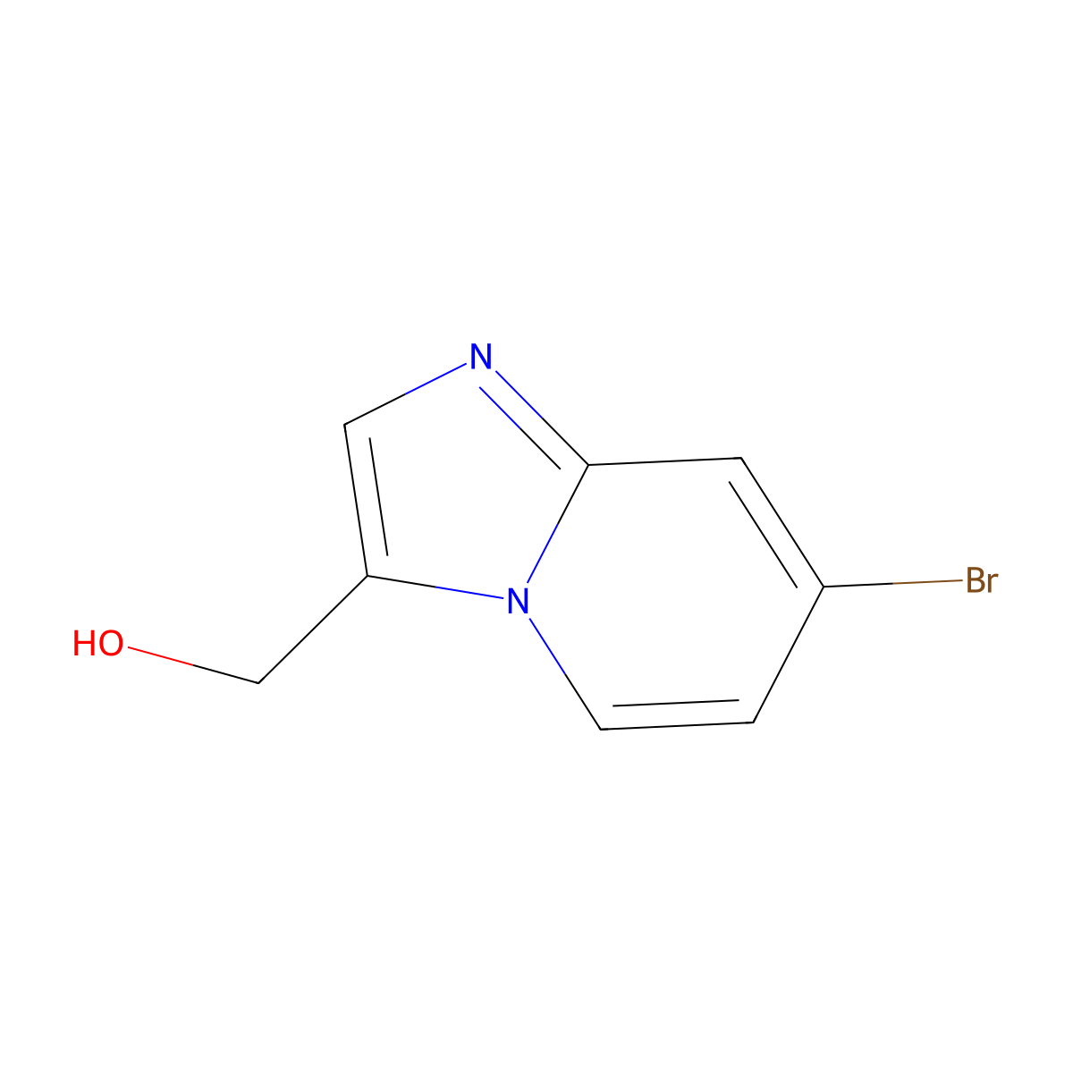 (7-Bromoimidazo[1,2-a]pyridin-3-yl)methanol molecular structure, CAS 1519759-18-2